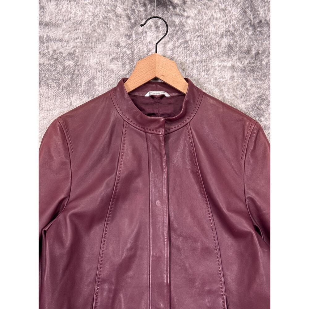 MaxMara Plum Leather Jacket - Picture 2 of 10